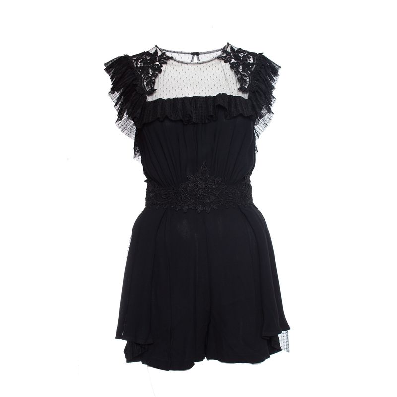 Elisabetta Franchi Black Jumpsuit With Tulle.